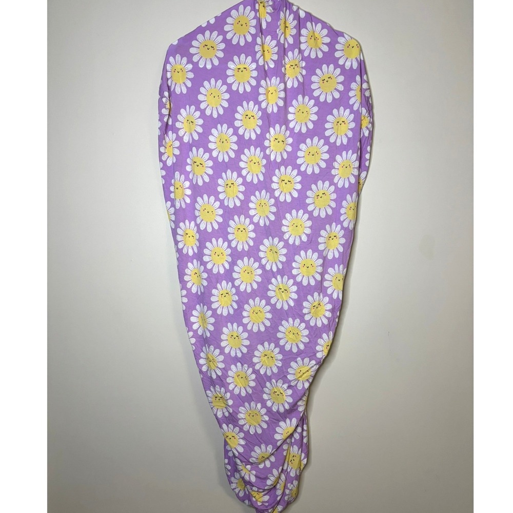 Little Sleepies Happy Daisy Bamboo Viscose Crib Sheet Purple Floral Lunaluxe
